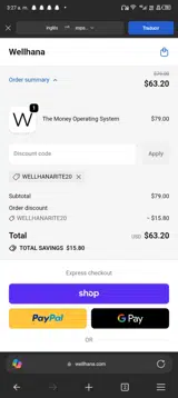 WELLHANARITE20 coupon verification screenshot