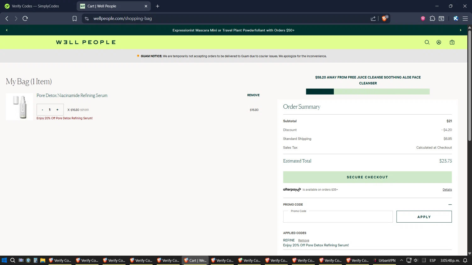 An image showing a discount code for Well People products.