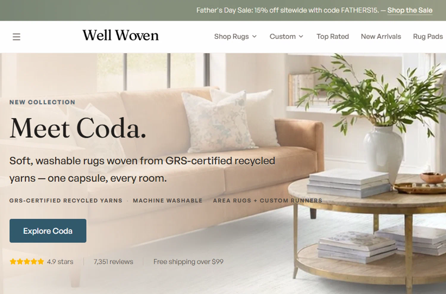 Well Woven promo code screenshot showing code FATHERS15 applied at Well Woven checkout page. Uploaded by SimplyCodes community member josemiguelaponte on Jun 17, 2026