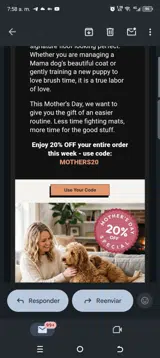 Mothers20 coupon verification screenshot