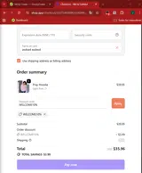 WELCOME10% coupon verification screenshot