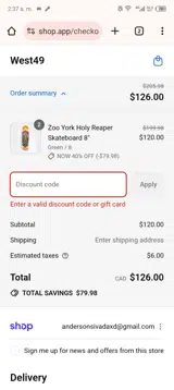 EXTRA15 coupon verification screenshot