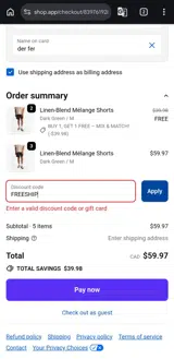 FREESHIP coupon verification screenshot