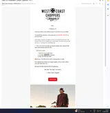 West Coast Choppers coupon verification screenshot