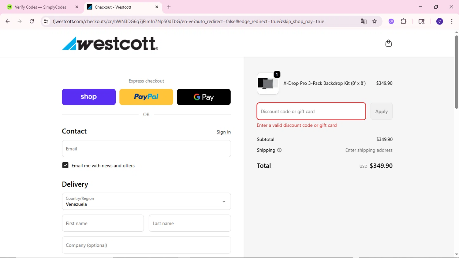 Westcott promo code screenshot showing code BD1025 applied at Westcott checkout page. Uploaded by SimplyCodes community member MoneyWizard2699 on Sep 21, 2025