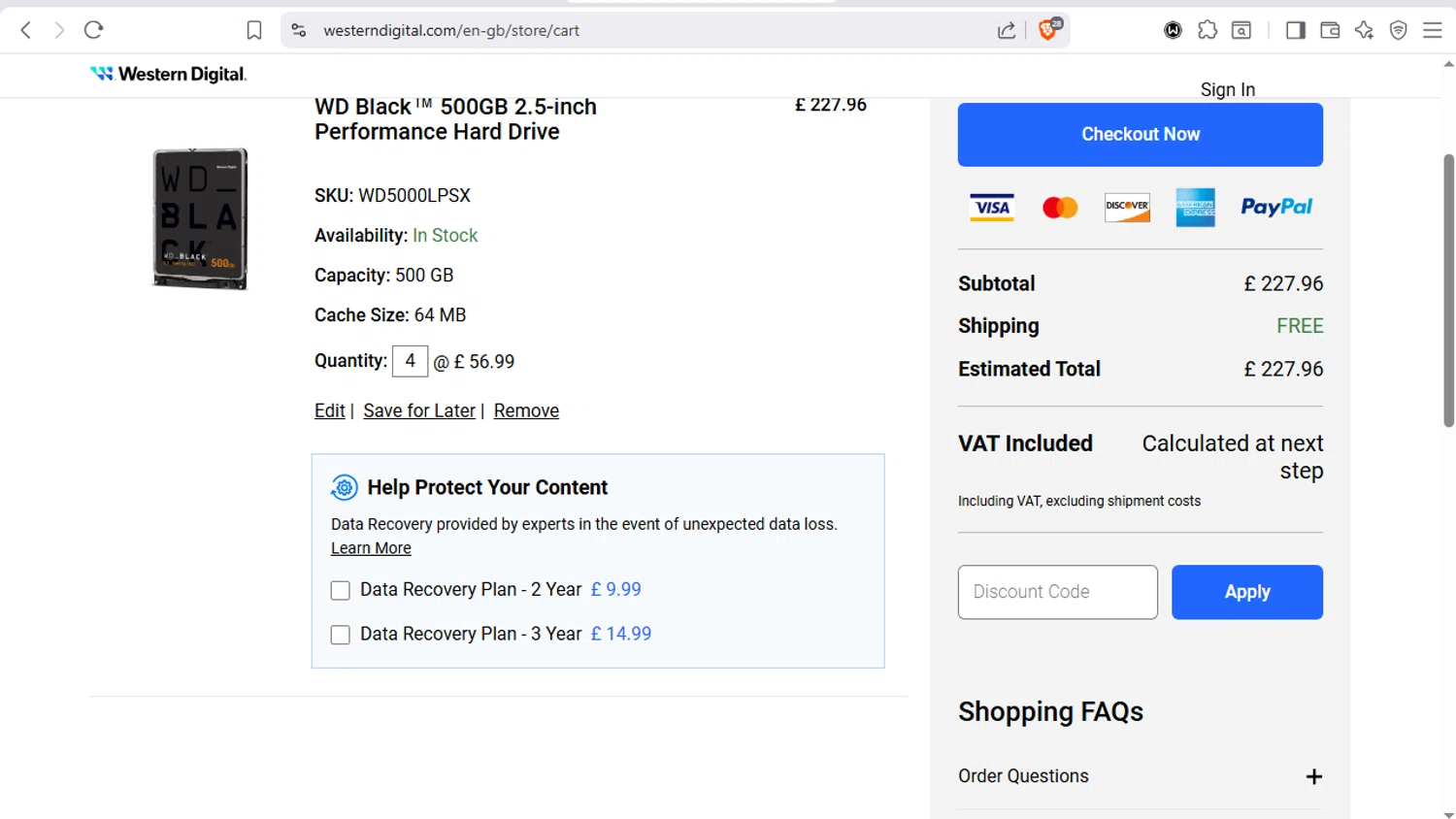 Western Digital UK discount code screenshot showing code MORE4LESS applied at Western Digital UK checkout page. Uploaded by SimplyCodes community member dayselis15 on Dec 3, 2025