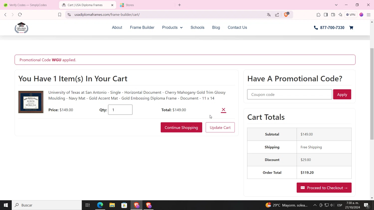 where to use WGU promo code box