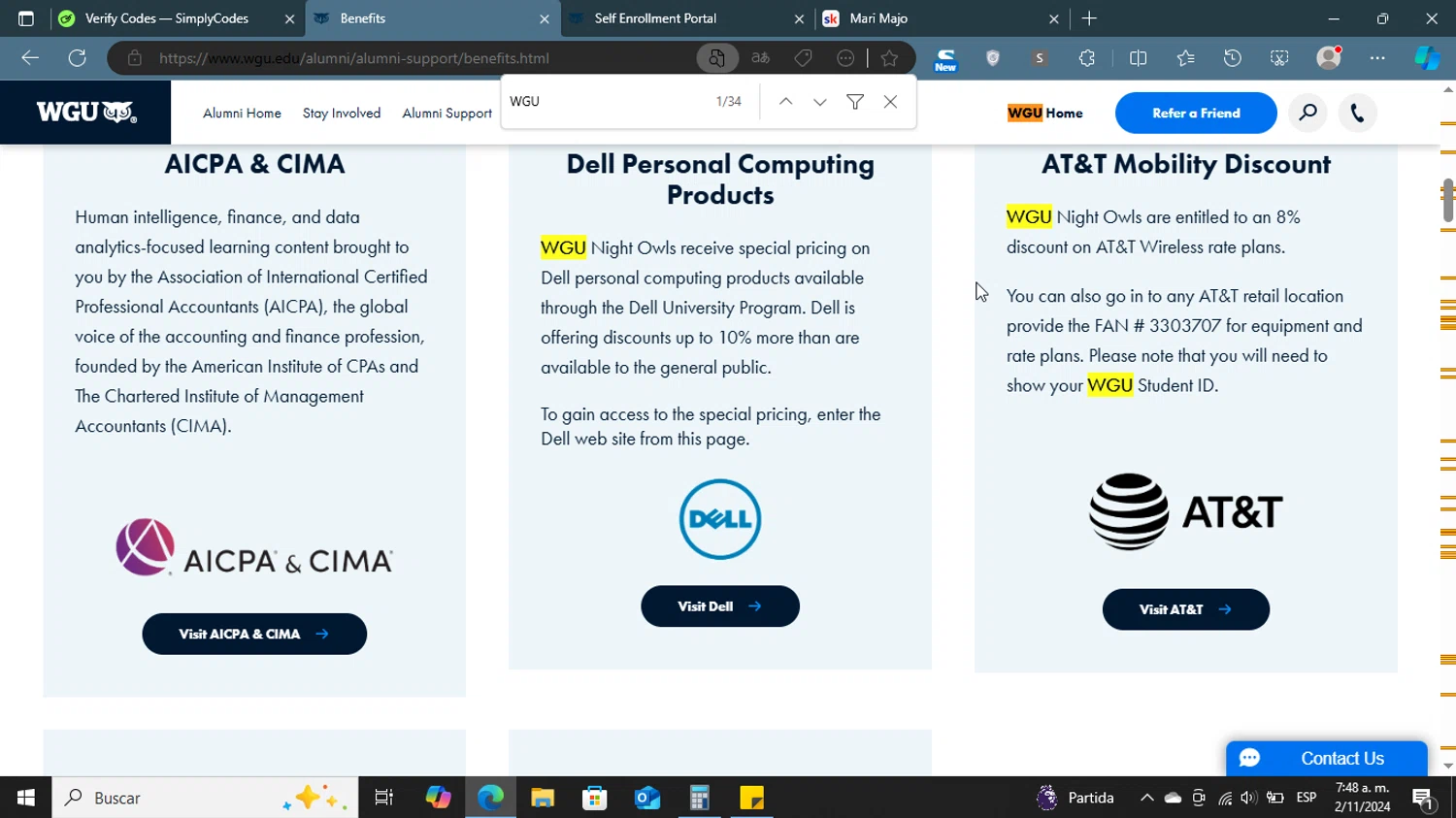 Western Governors University checkout page showing Western Governors University promo code box | Screenshot taken by SimplyCodes community member on Nov 2, 2024