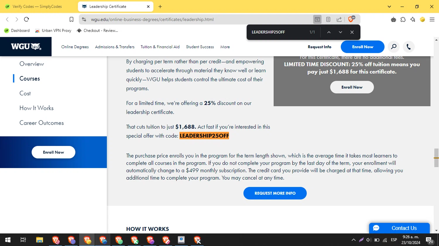 how to use WGU coupons