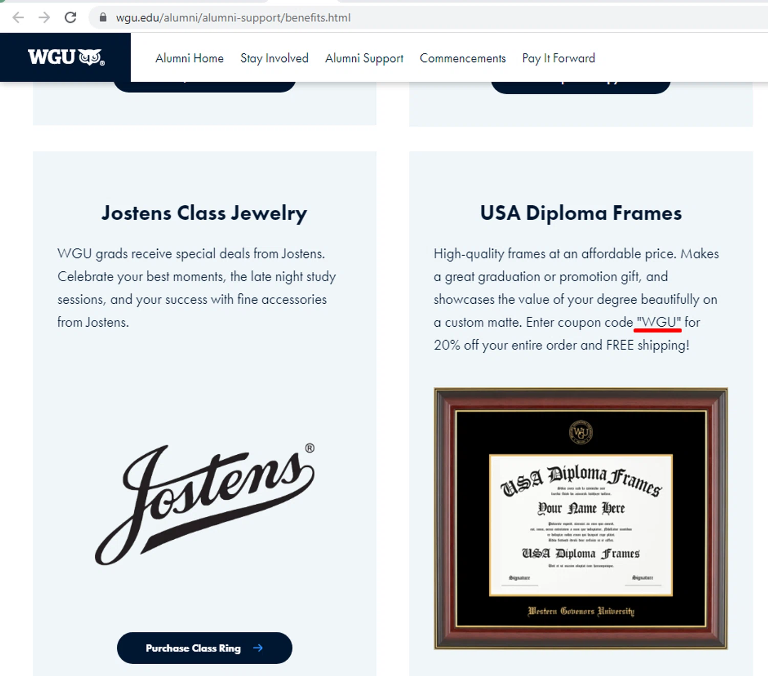 Western Governors University promo code screenshot showing code WGU applied at Western Governors University checkout page. Uploaded by SimplyCodes community member RonaldAcunaJr on Apr 14, 2025