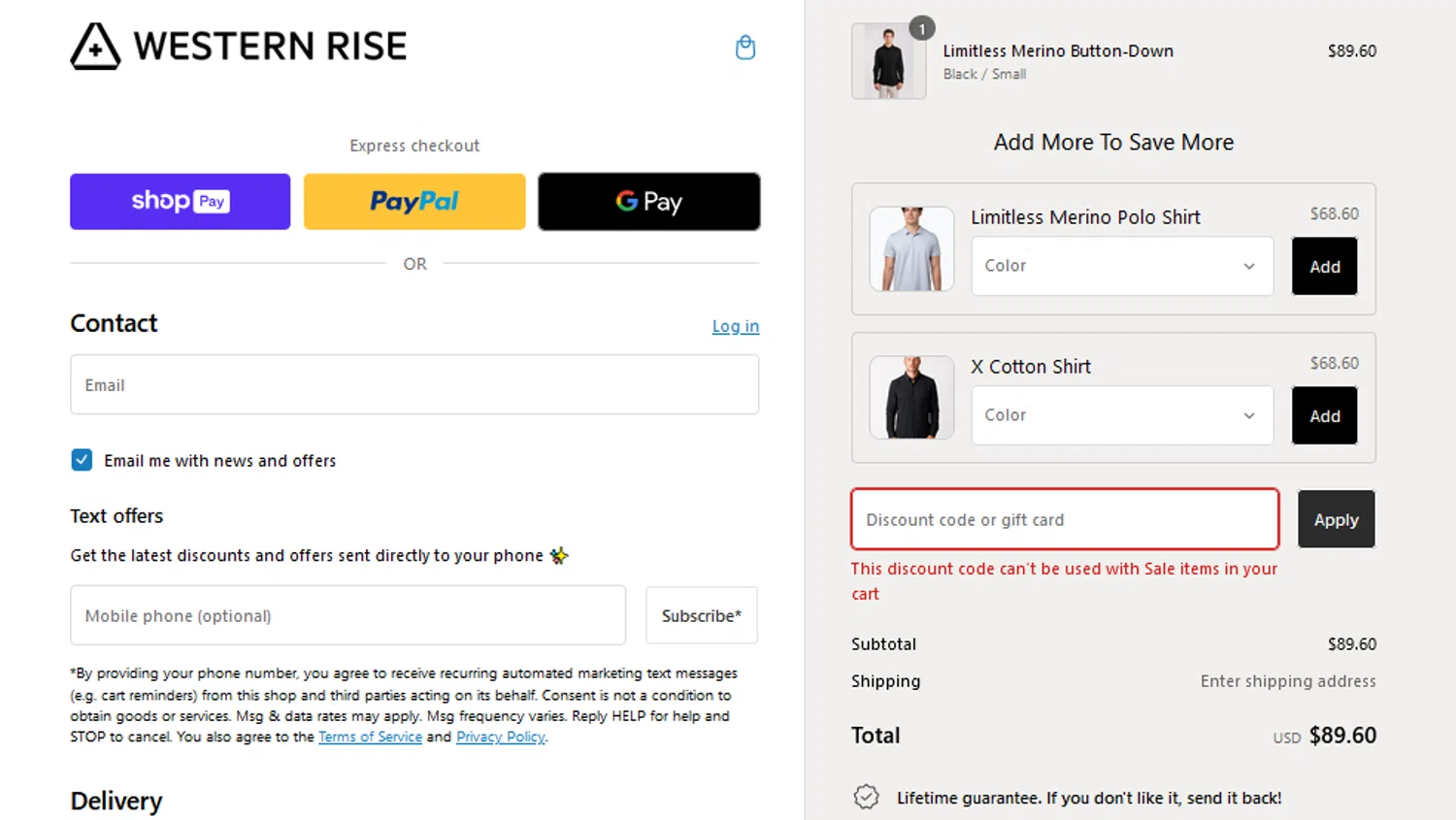 how to use Western Rise coupons