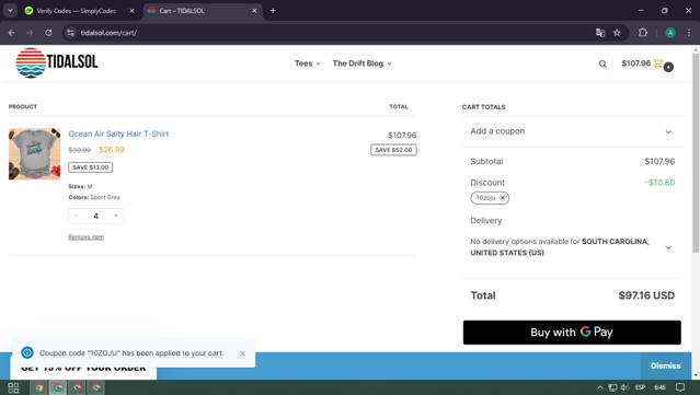 Westgate checkout page showing Westgate promo code box | Screenshot taken by SimplyCodes community member on Feb 15, 2025