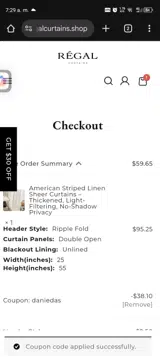 FALLDRIVE15 coupon verification screenshot