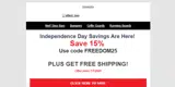 FREEDOM25 coupon verification screenshot