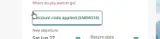 WestJet coupon verification screenshot
