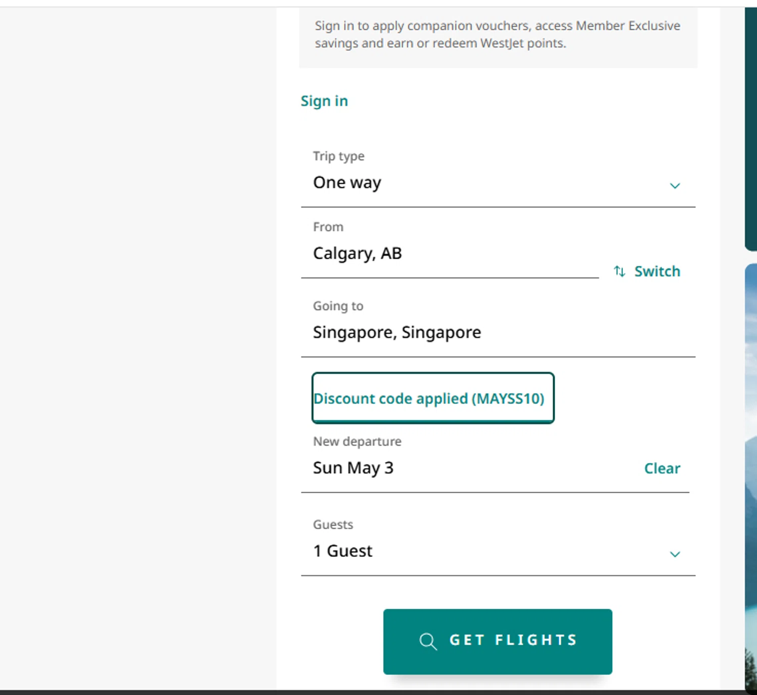 Verification screenshot for 10% Off Storewide at WestJet — 32d ago