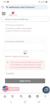 CLEAR10 coupon verification screenshot