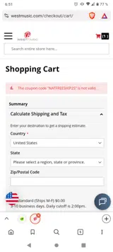 NATFREESHIP25 coupon verification screenshot