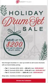 25DRUMS50 coupon verification screenshot