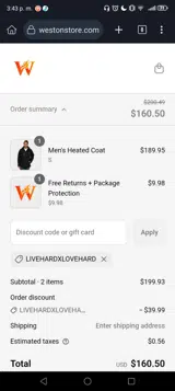 LIVEHARDXLOVEHARD coupon verification screenshot