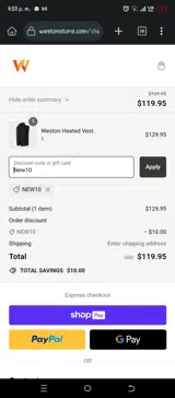 New10 coupon verification screenshot