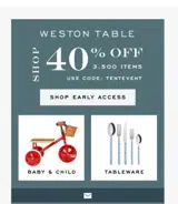 Weston Table coupon verification screenshot