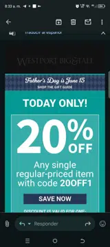 20off1 coupon verification screenshot