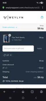 Liz coupon verification screenshot