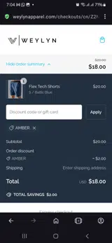 Amber coupon verification screenshot