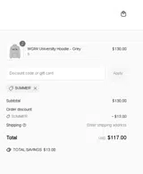 SUMMER coupon verification screenshot