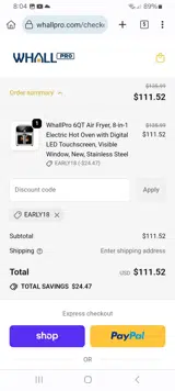 EARLY18 coupon verification screenshot