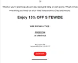 FREEDOM coupon verification screenshot