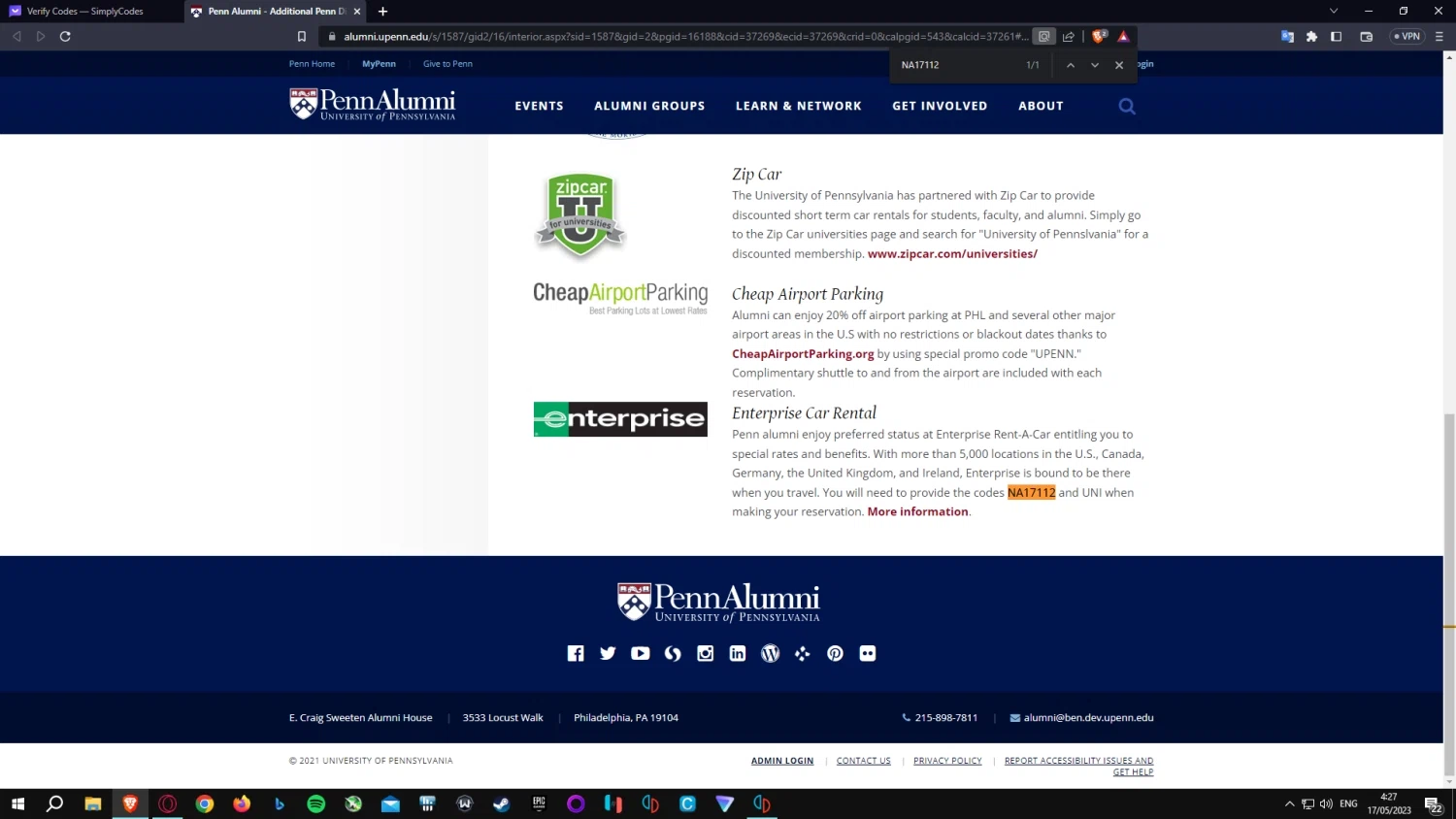 Wharton Online checkout page showing Wharton Online promo code box | Screenshot taken by SimplyCodes community member on May 17, 2023