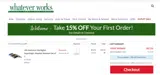 WW15WELCOME coupon verification screenshot