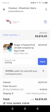 G7S76Q coupon verification screenshot