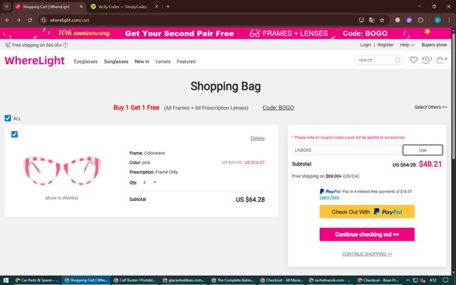 WhereLight checkout page showing WhereLight promo code box | Screenshot taken by SimplyCodes community member on Aug 4, 2025