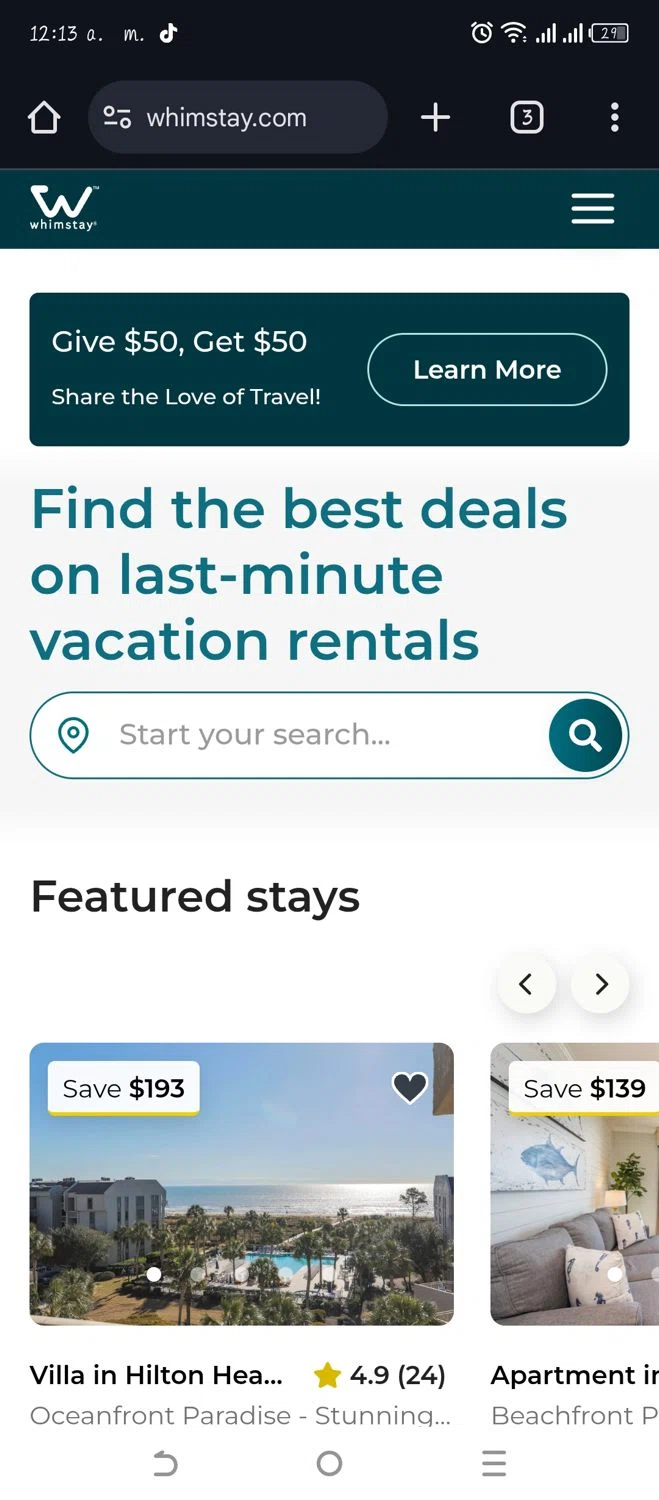 Whimstay checkout page showing Whimstay promo code box | Screenshot taken by SimplyCodes community member on Feb 27, 2025