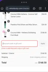 Whish coupon verification screenshot