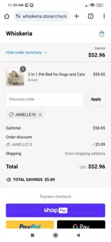 janelle10 coupon verification screenshot
