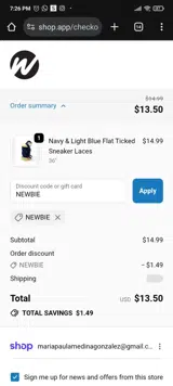 NEWBIE coupon verification screenshot