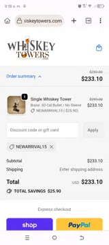 NEWARRIVAL15 coupon verification screenshot