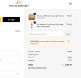 Whisky and Whiskey coupon verification screenshot