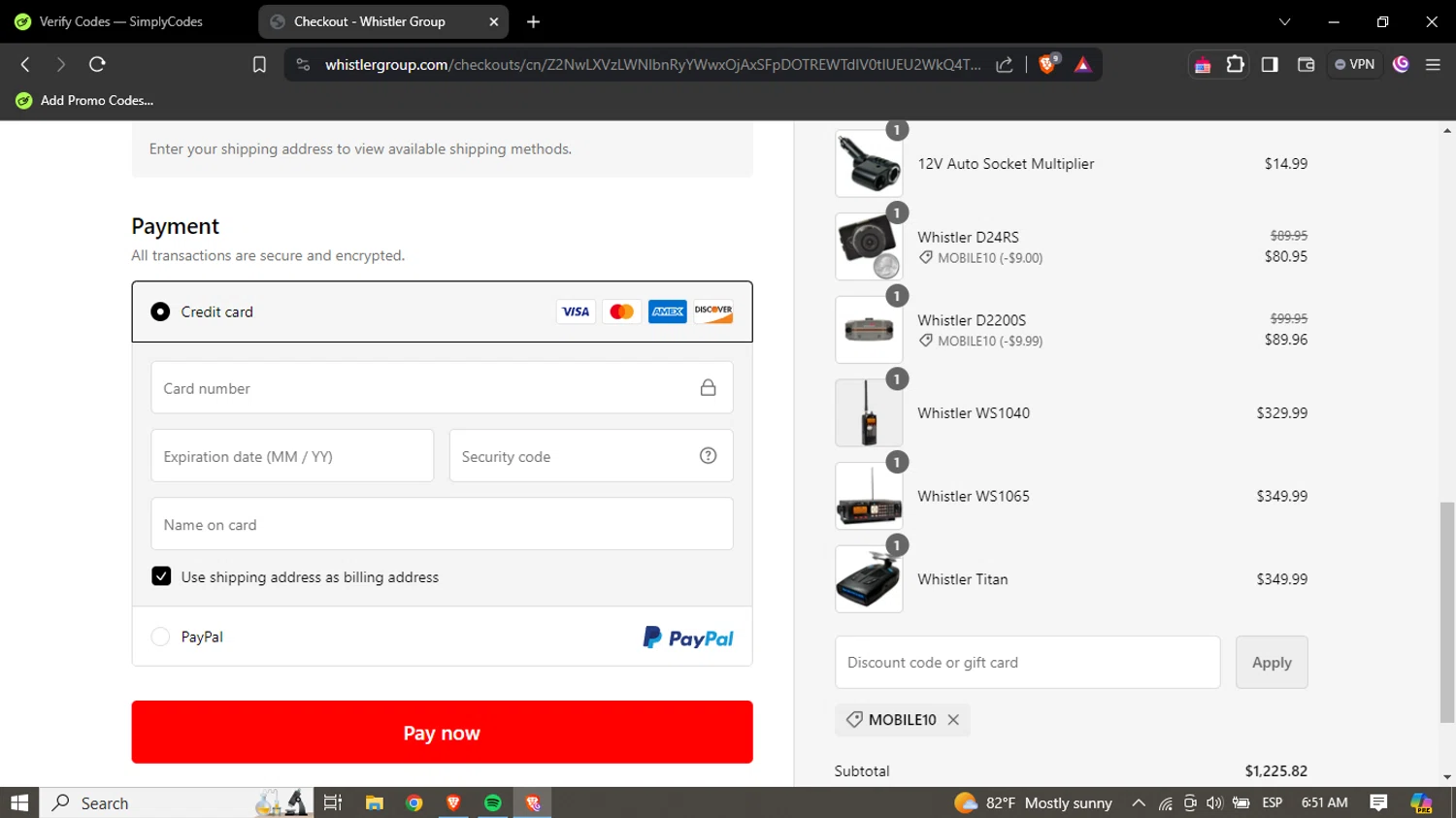 where to use Whistler Group promo code box
