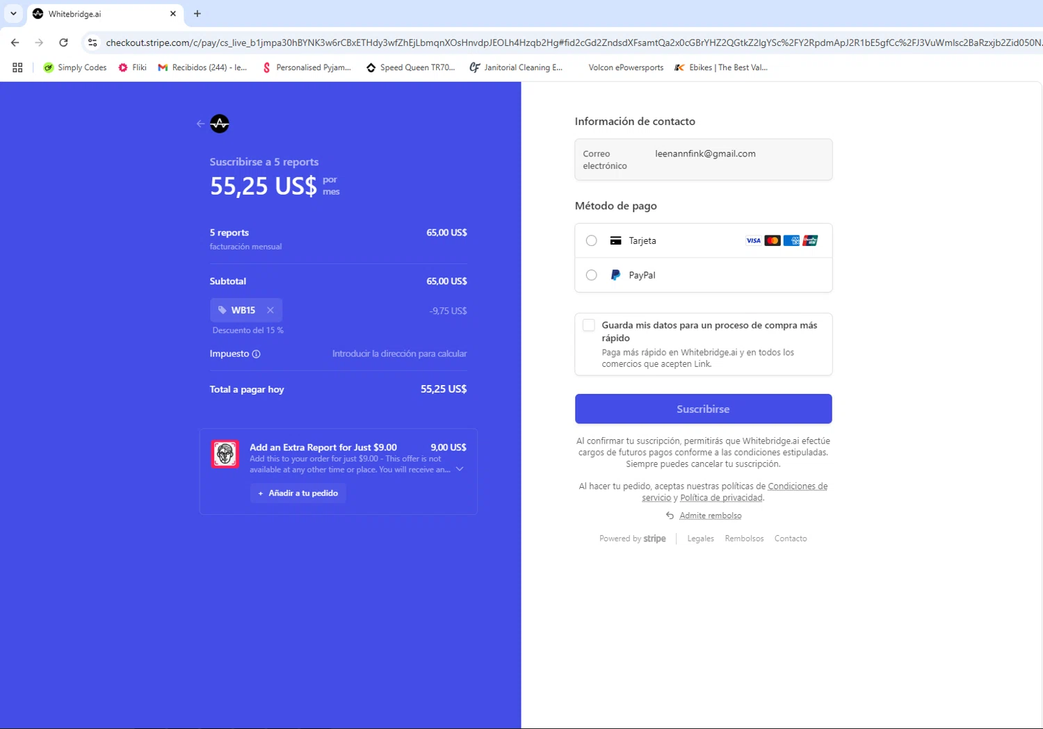 WhiteBridge promo code screenshot showing code WB15 applied at WhiteBridge checkout page. Uploaded by SimplyCodes community member CrownPhoenix1648 on Jun 28, 2025
