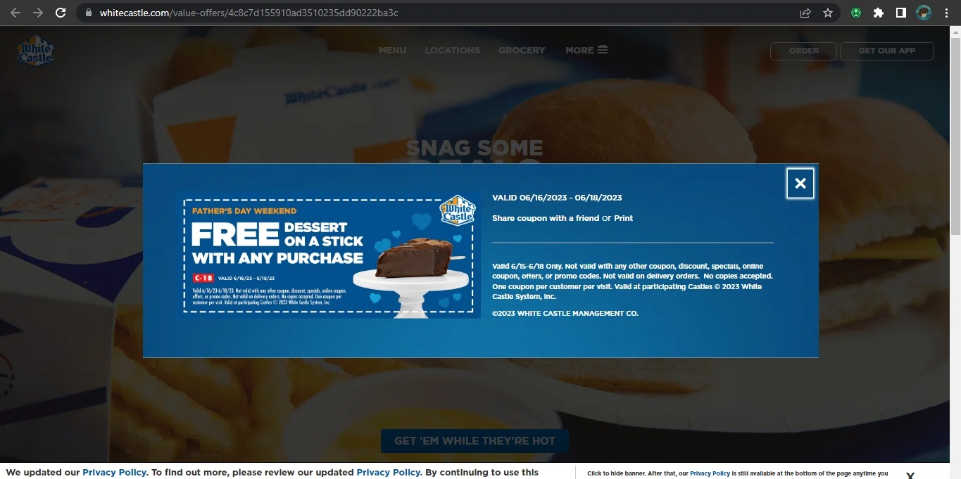 White Castle Promo Codes 1 Off October 2024