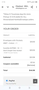 SOCKS824 coupon verification screenshot