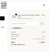 WELCOME15 coupon verification screenshot
