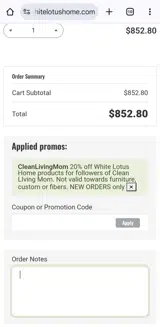 Cleanlivingmom coupon verification screenshot