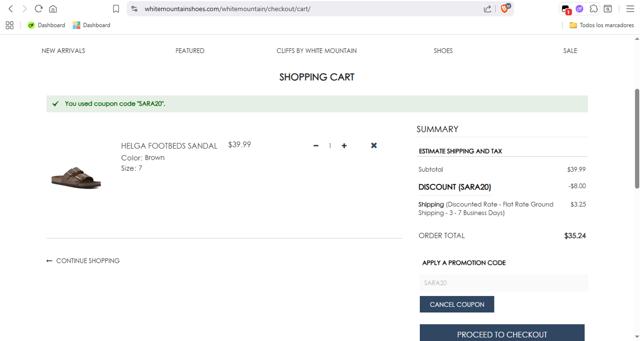 White Mountain checkout page showing White Mountain discount code box | Screenshot taken by SimplyCodes community member on Sep 2, 2025