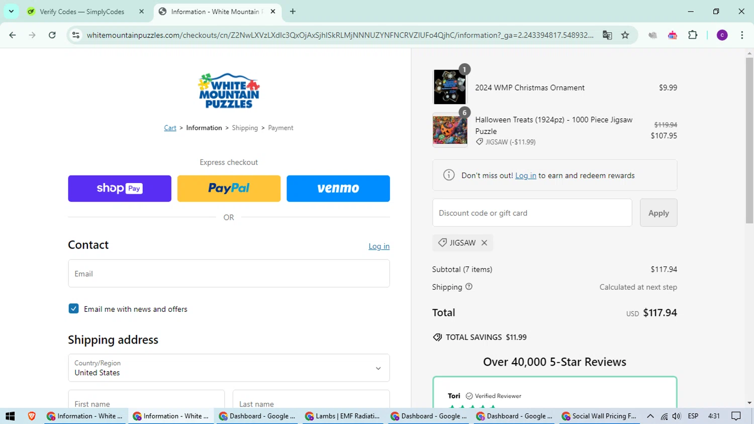 White Mountain Puzzles Coupons 20 Off November 2024